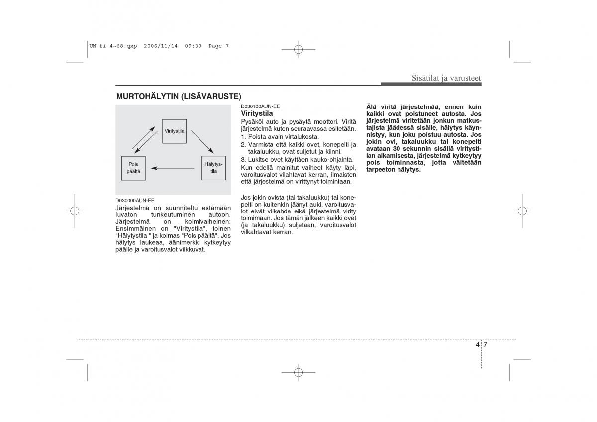 KIA Carens II 2 omistajan kasikirja / page 89