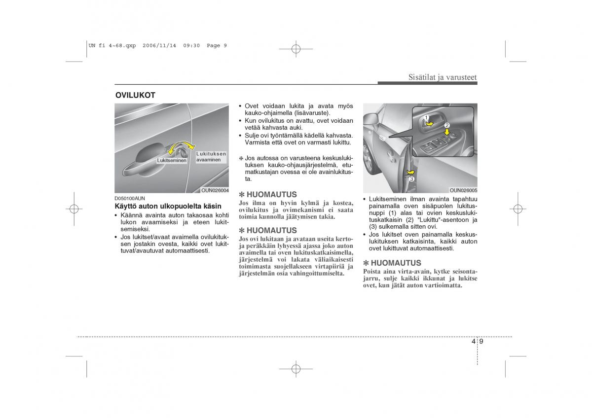 KIA Carens II 2 omistajan kasikirja / page 91