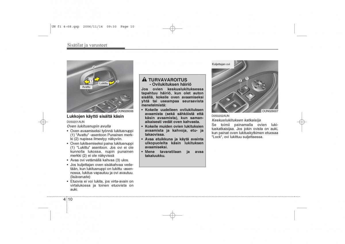 KIA Carens II 2 omistajan kasikirja / page 92