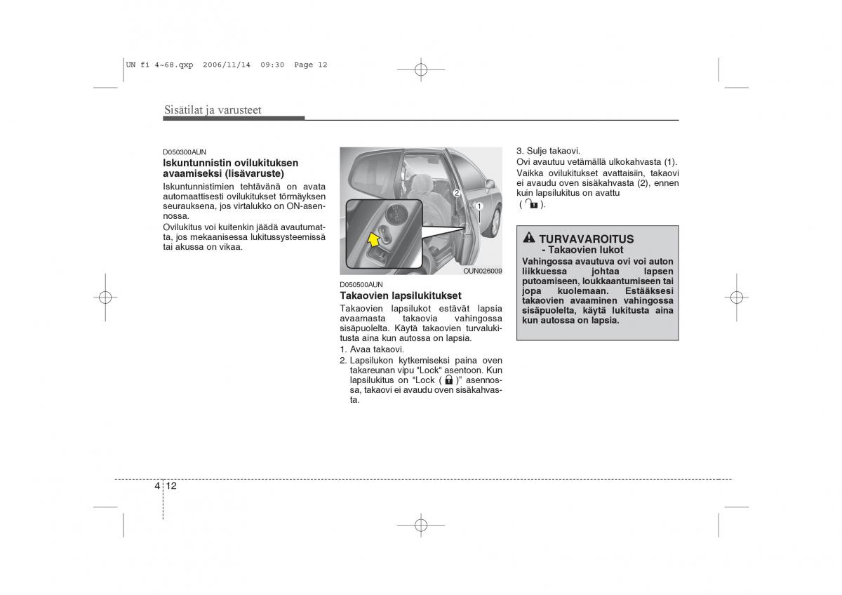 KIA Carens II 2 omistajan kasikirja / page 94