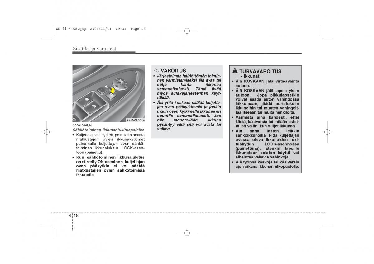 KIA Carens II 2 omistajan kasikirja / page 100