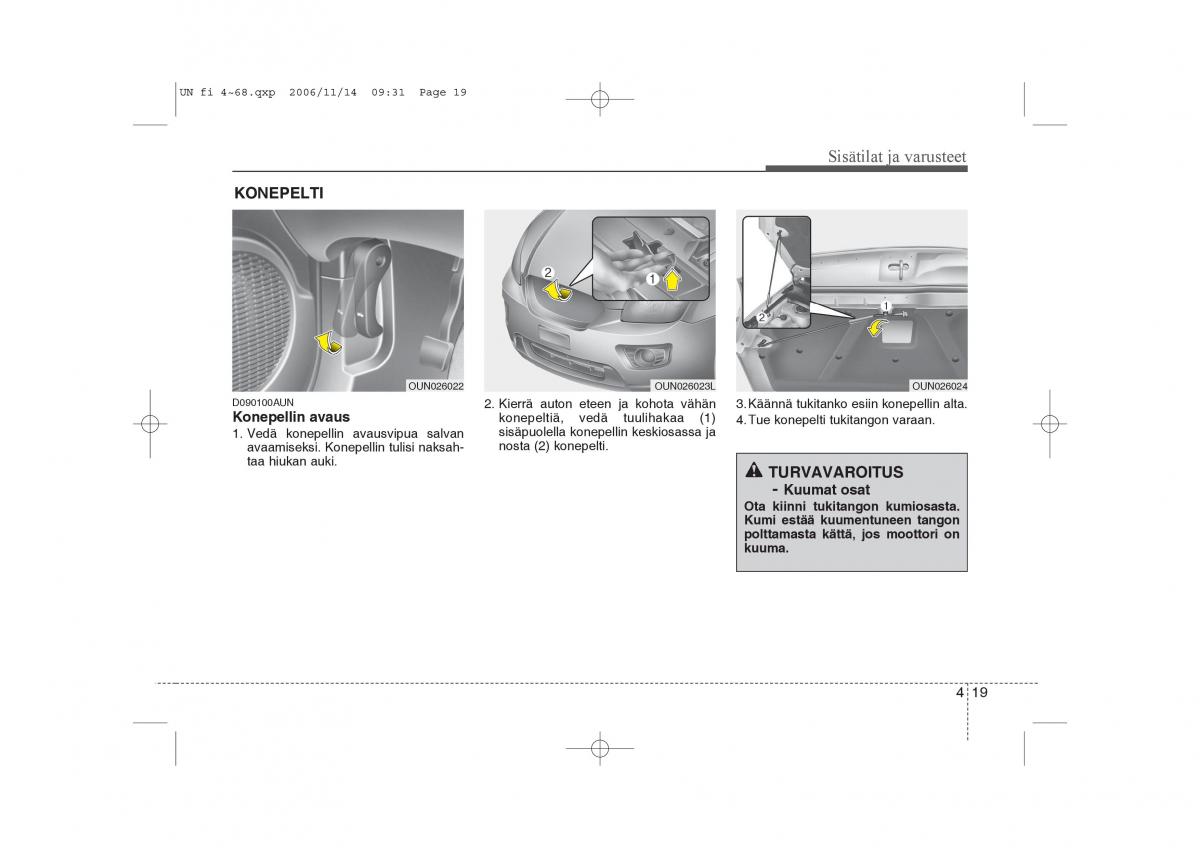 KIA Carens II 2 omistajan kasikirja / page 101