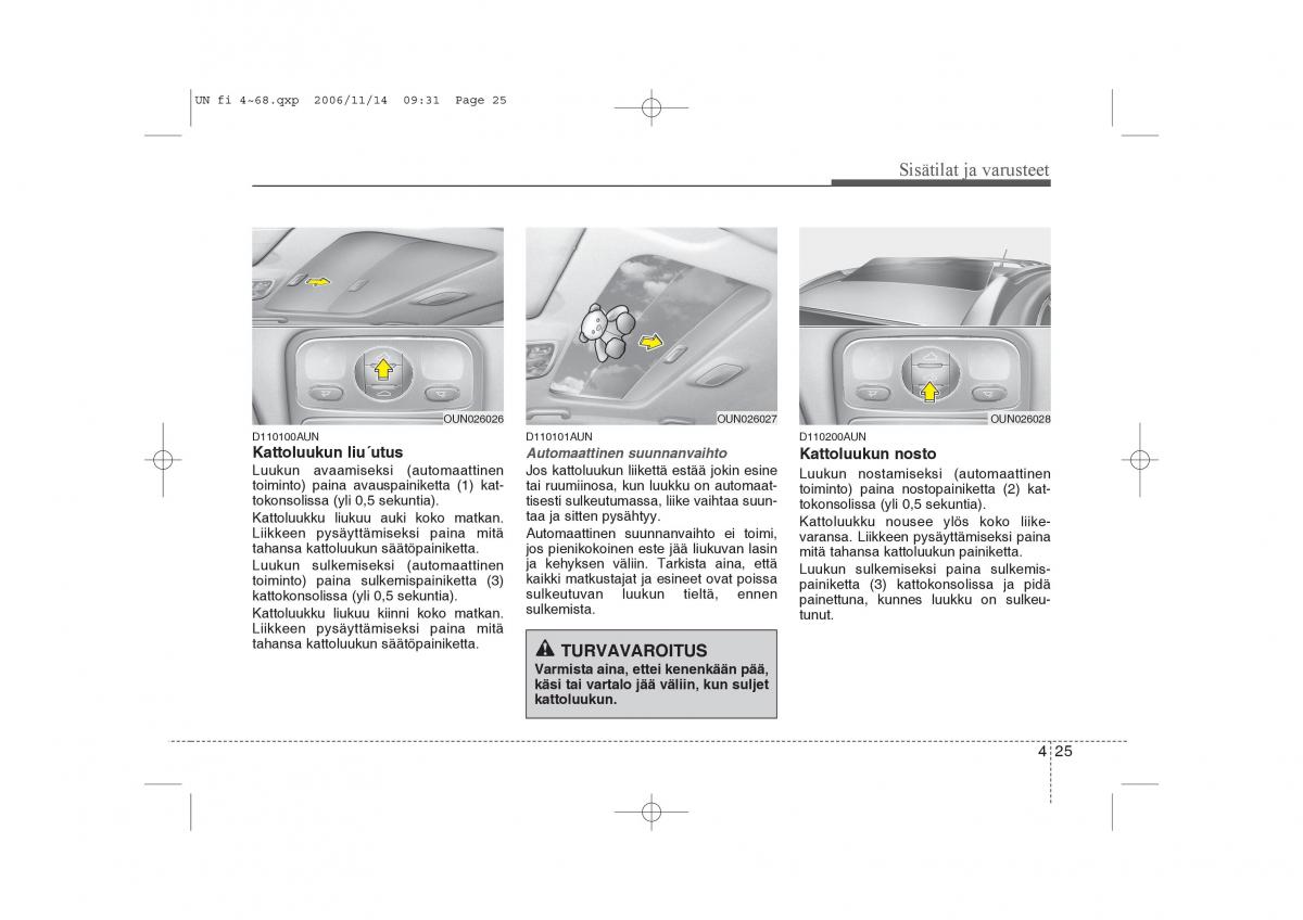 KIA Carens II 2 omistajan kasikirja / page 107