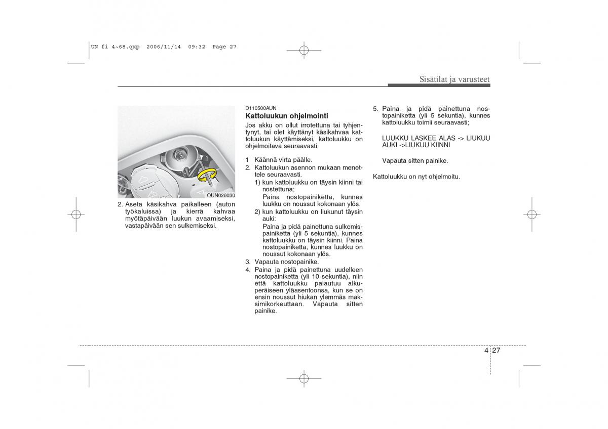 KIA Carens II 2 omistajan kasikirja / page 109