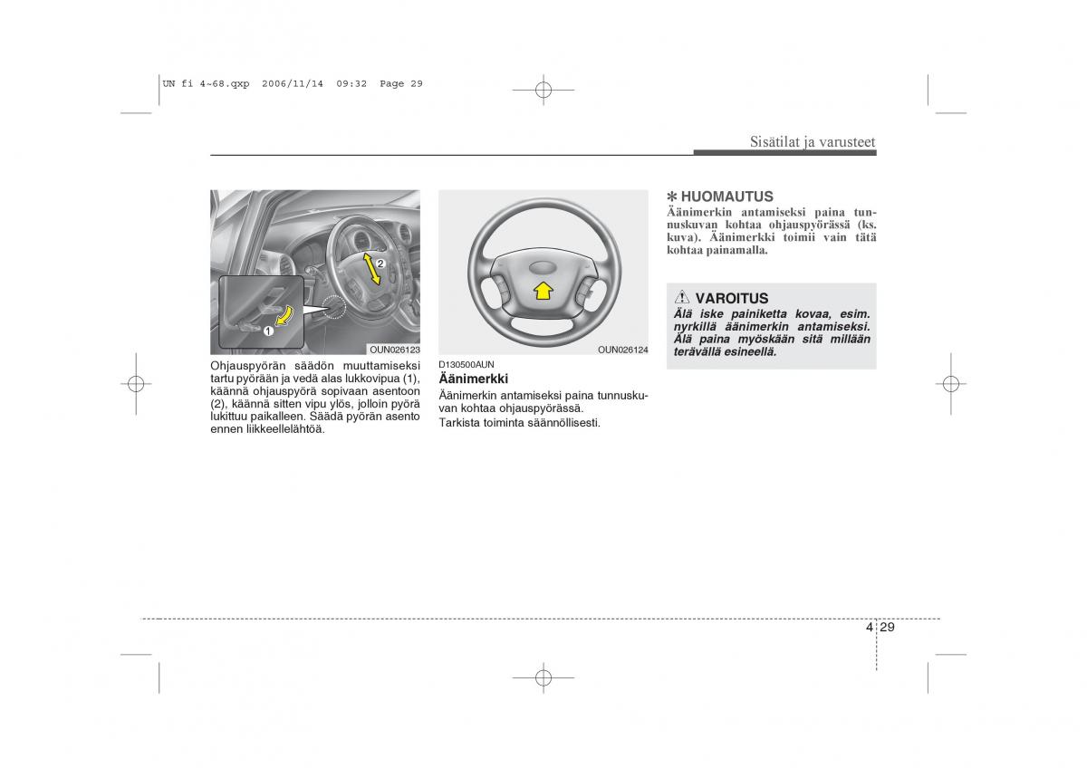 KIA Carens II 2 omistajan kasikirja / page 111