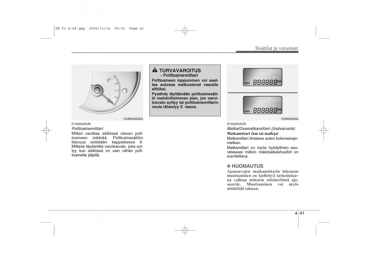 KIA Carens II 2 omistajan kasikirja / page 123