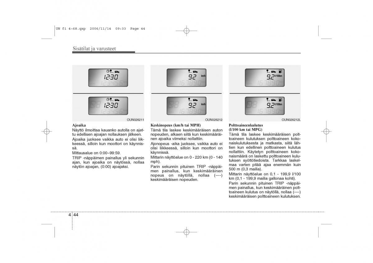 KIA Carens II 2 omistajan kasikirja / page 126