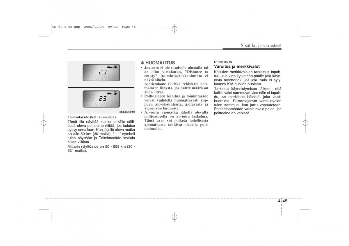 KIA Carens II 2 omistajan kasikirja / page 127