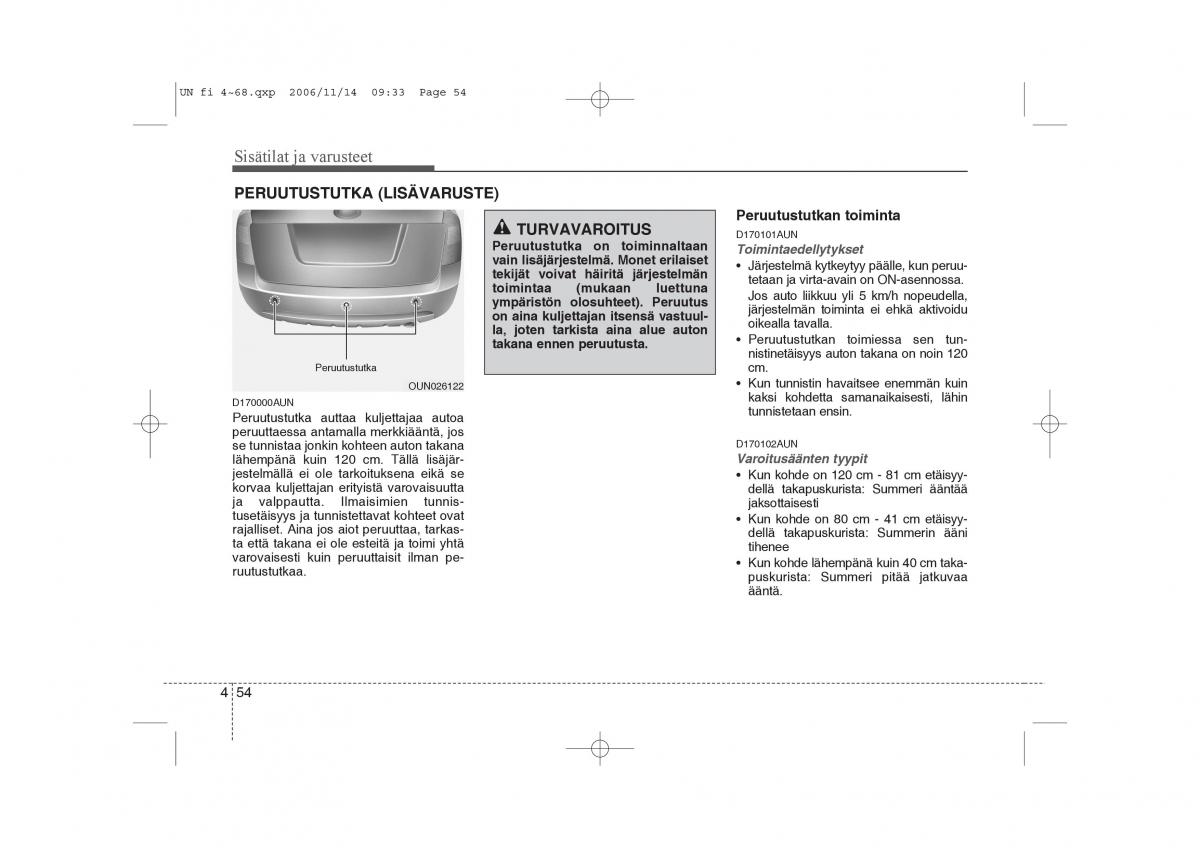 KIA Carens II 2 omistajan kasikirja / page 136