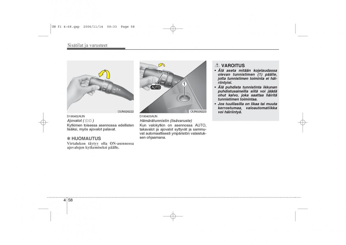 KIA Carens II 2 omistajan kasikirja / page 140