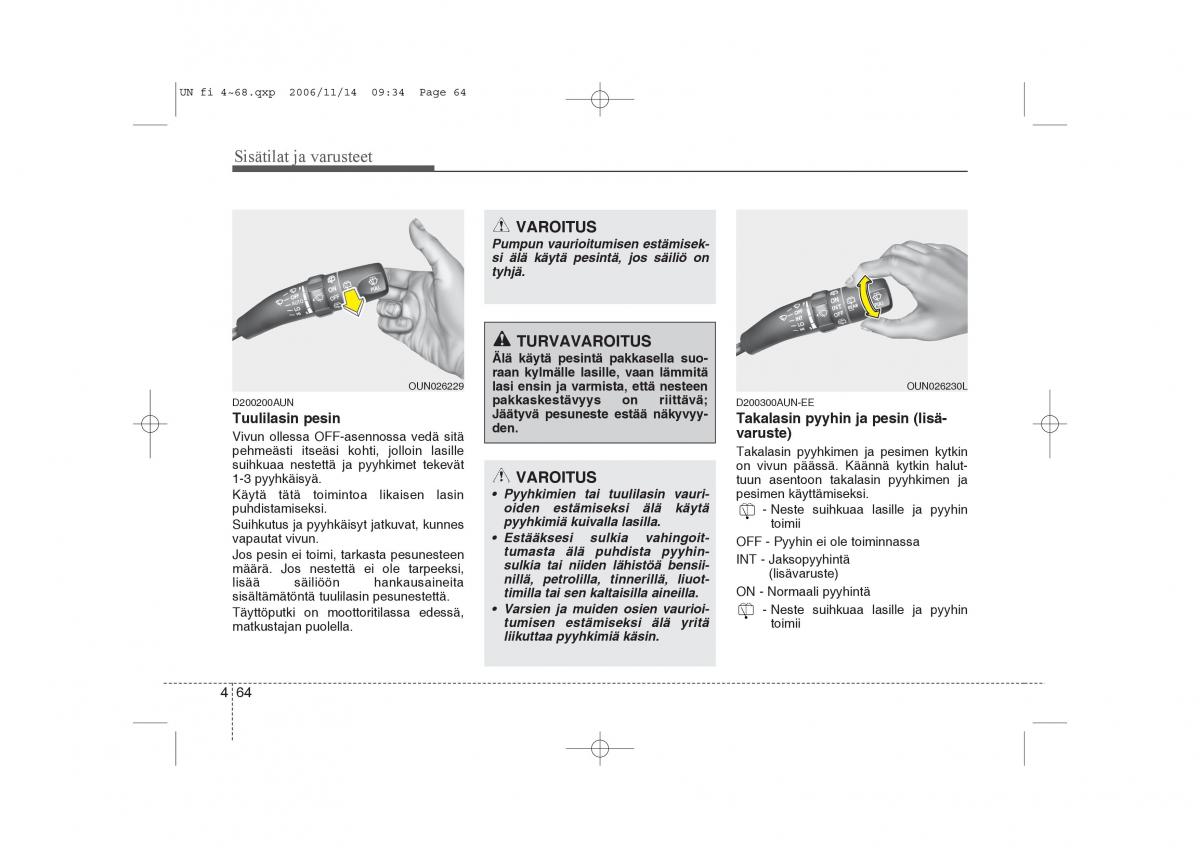 KIA Carens II 2 omistajan kasikirja / page 146