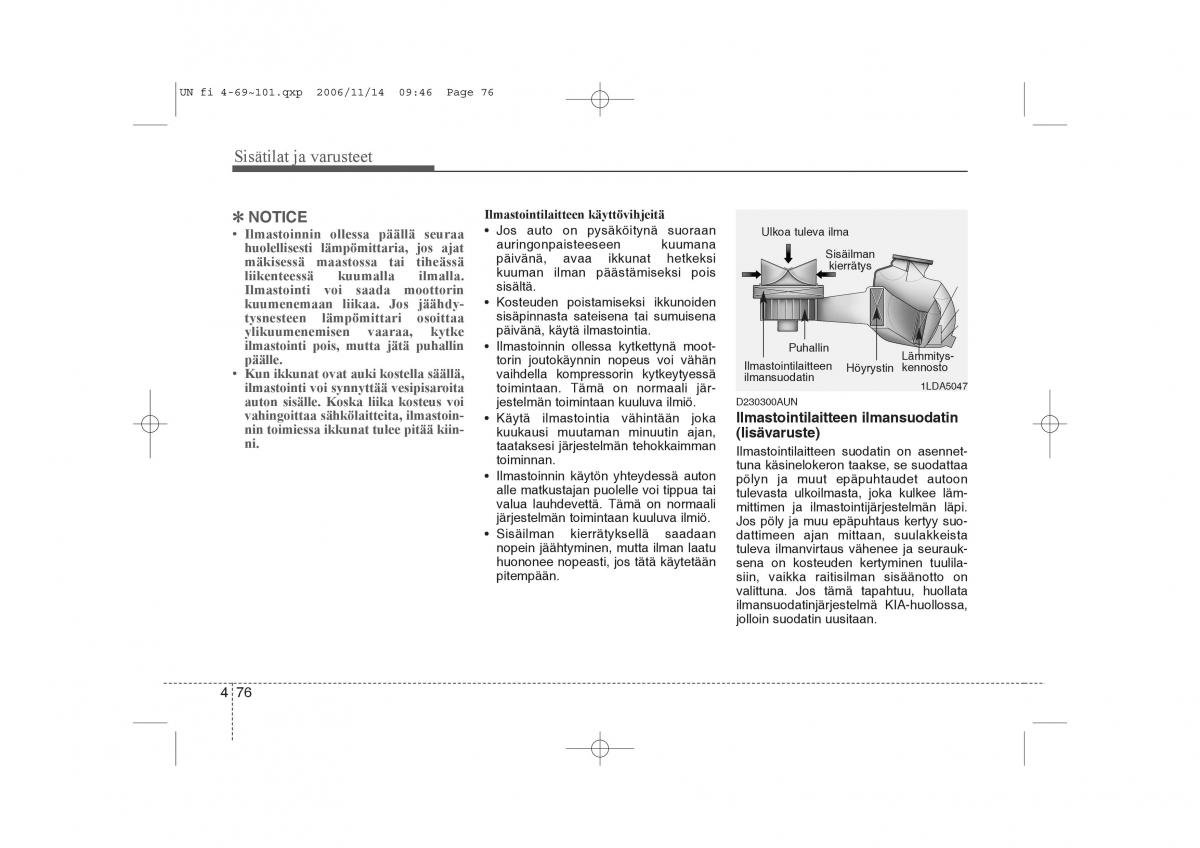 KIA Carens II 2 omistajan kasikirja / page 158