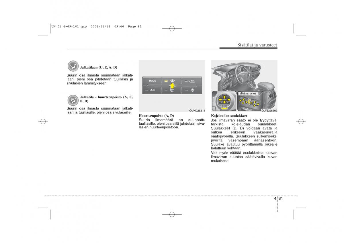 KIA Carens II 2 omistajan kasikirja / page 163