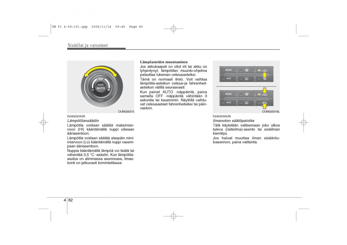 KIA Carens II 2 omistajan kasikirja / page 164