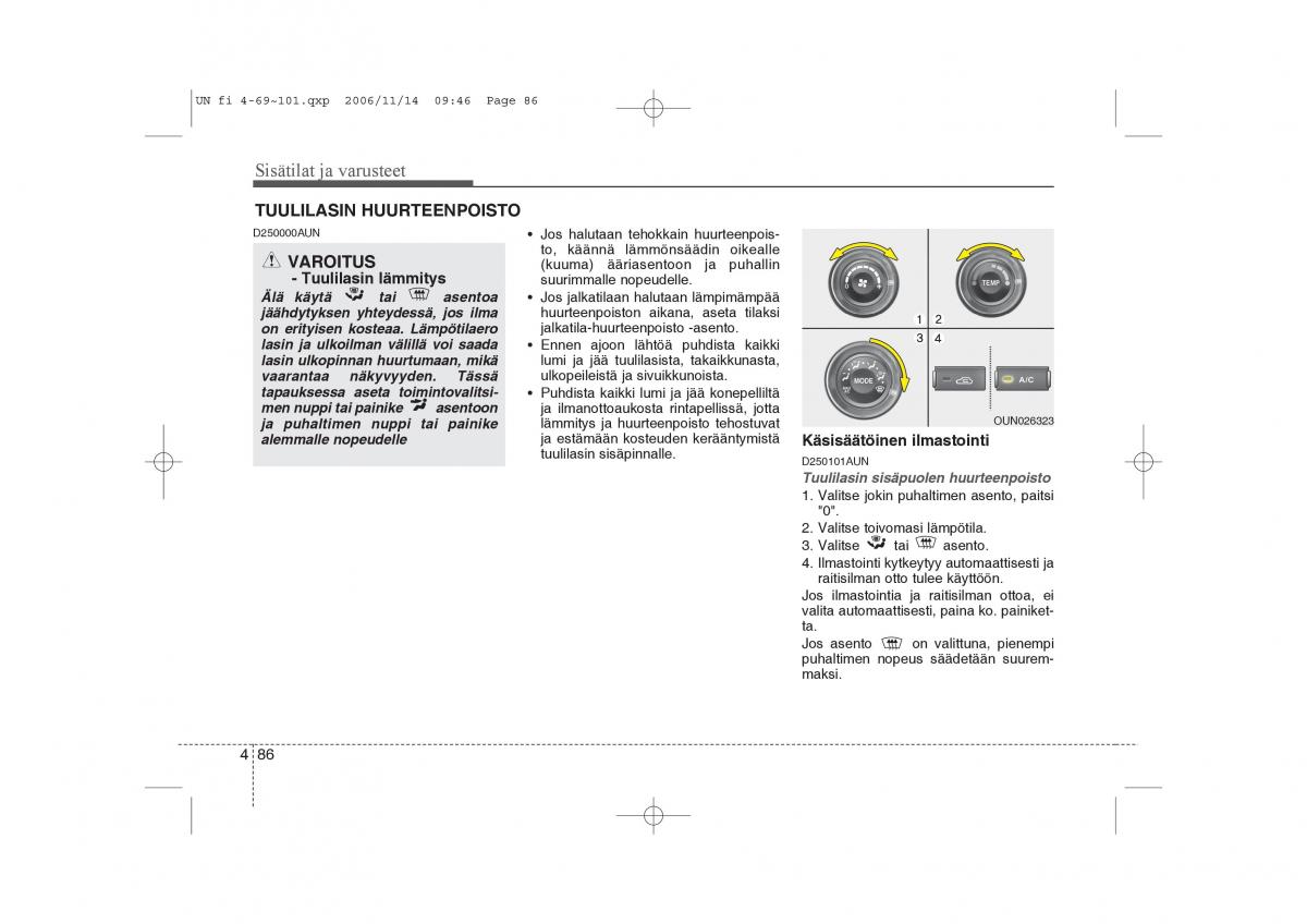 KIA Carens II 2 omistajan kasikirja / page 168