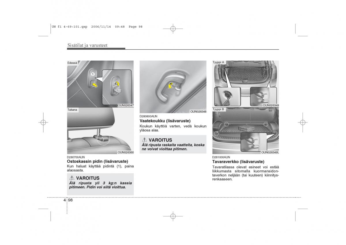 KIA Carens II 2 omistajan kasikirja / page 180