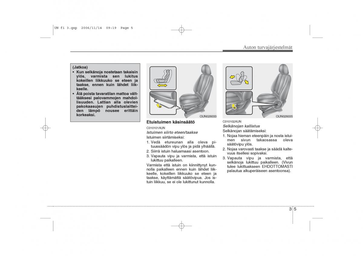 KIA Carens II 2 omistajan kasikirja / page 19