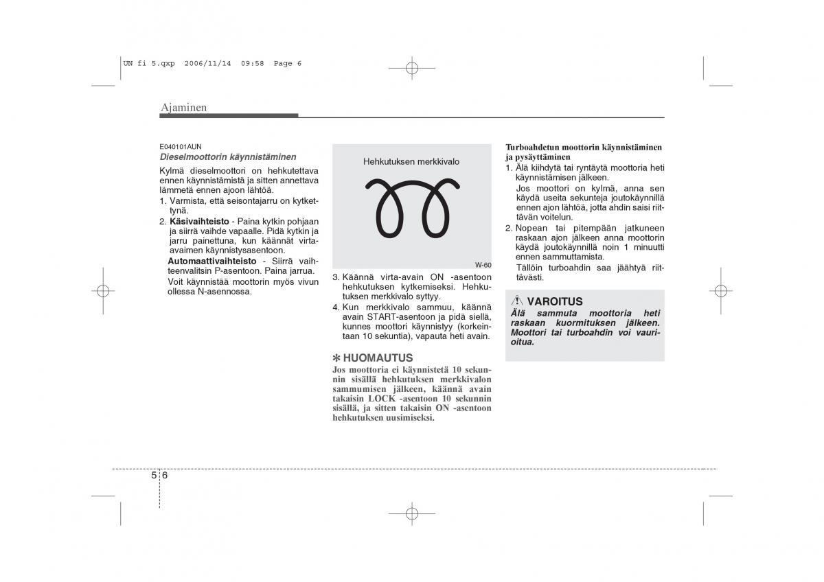 KIA Carens II 2 omistajan kasikirja / page 190