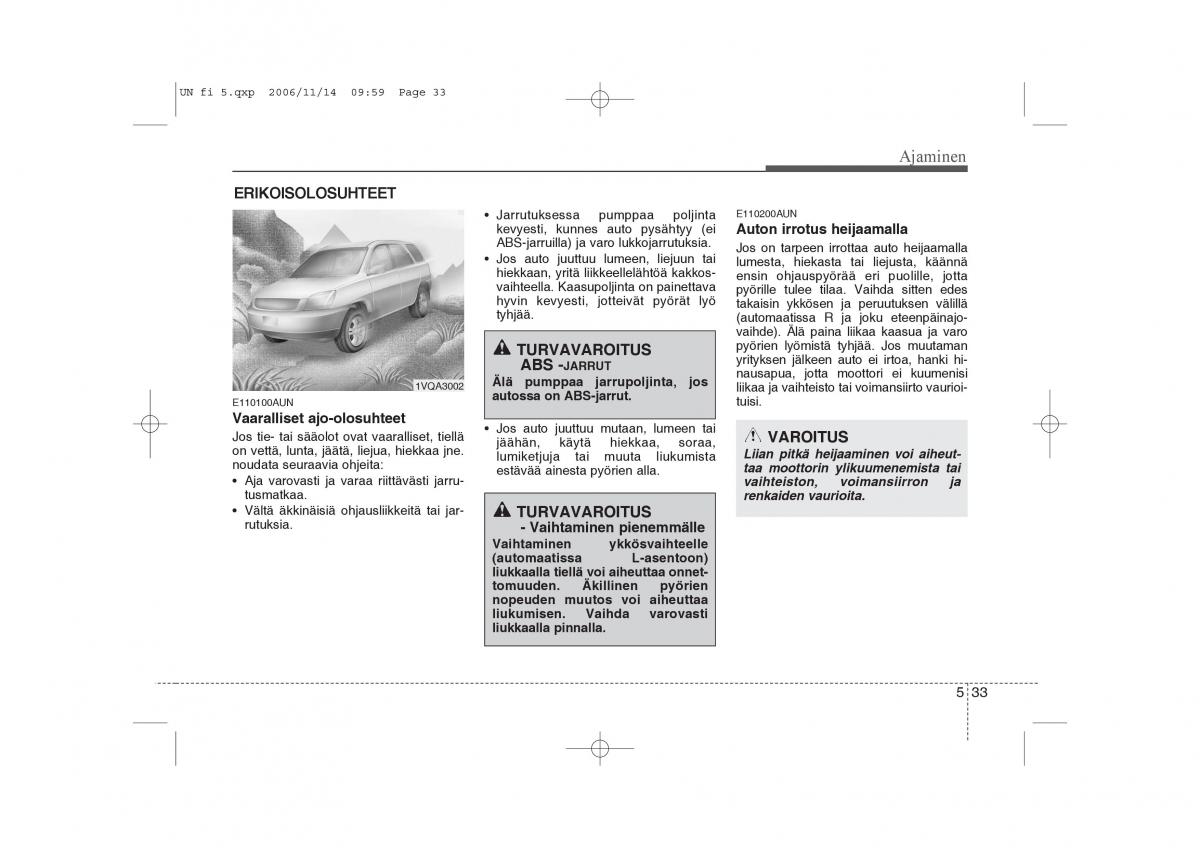 KIA Carens II 2 omistajan kasikirja / page 217