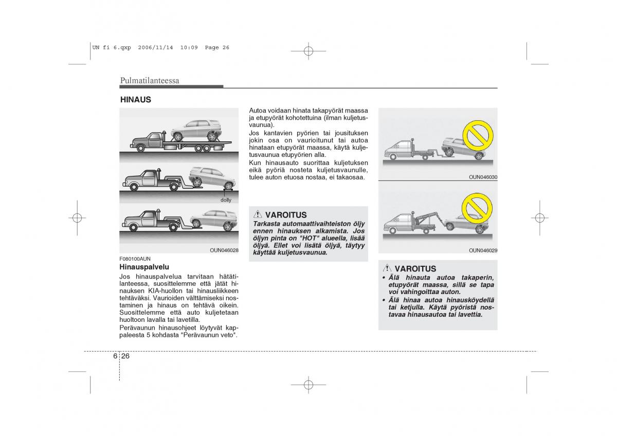 KIA Carens II 2 omistajan kasikirja / page 260