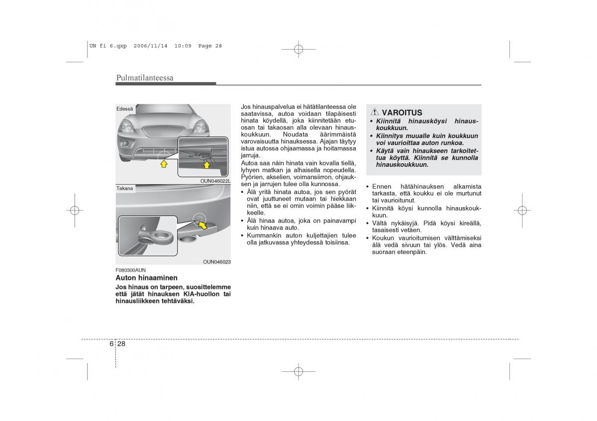 KIA Carens II 2 omistajan kasikirja / page 262