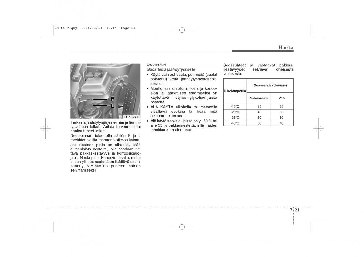 KIA Carens II 2 omistajan kasikirja / page 287