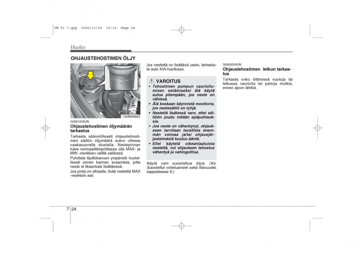 KIA Carens II 2 omistajan kasikirja / page 290