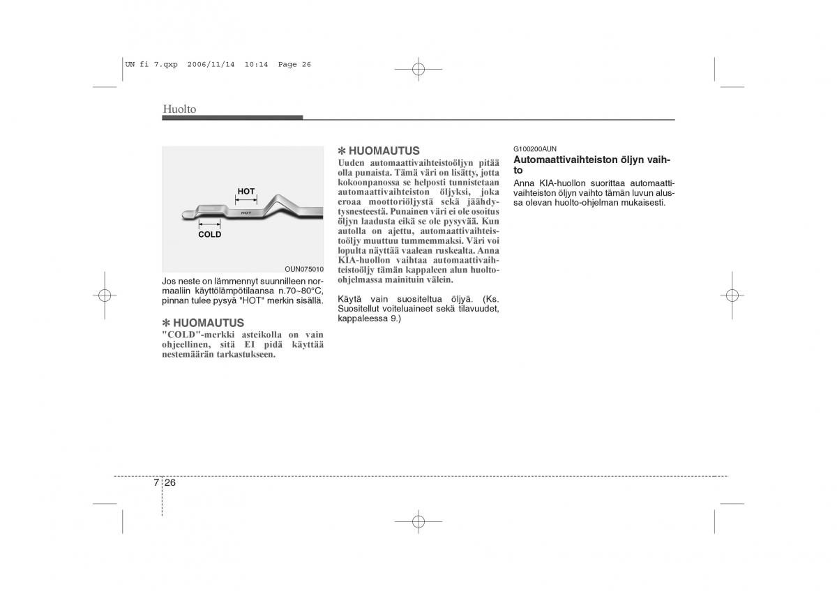 KIA Carens II 2 omistajan kasikirja / page 292