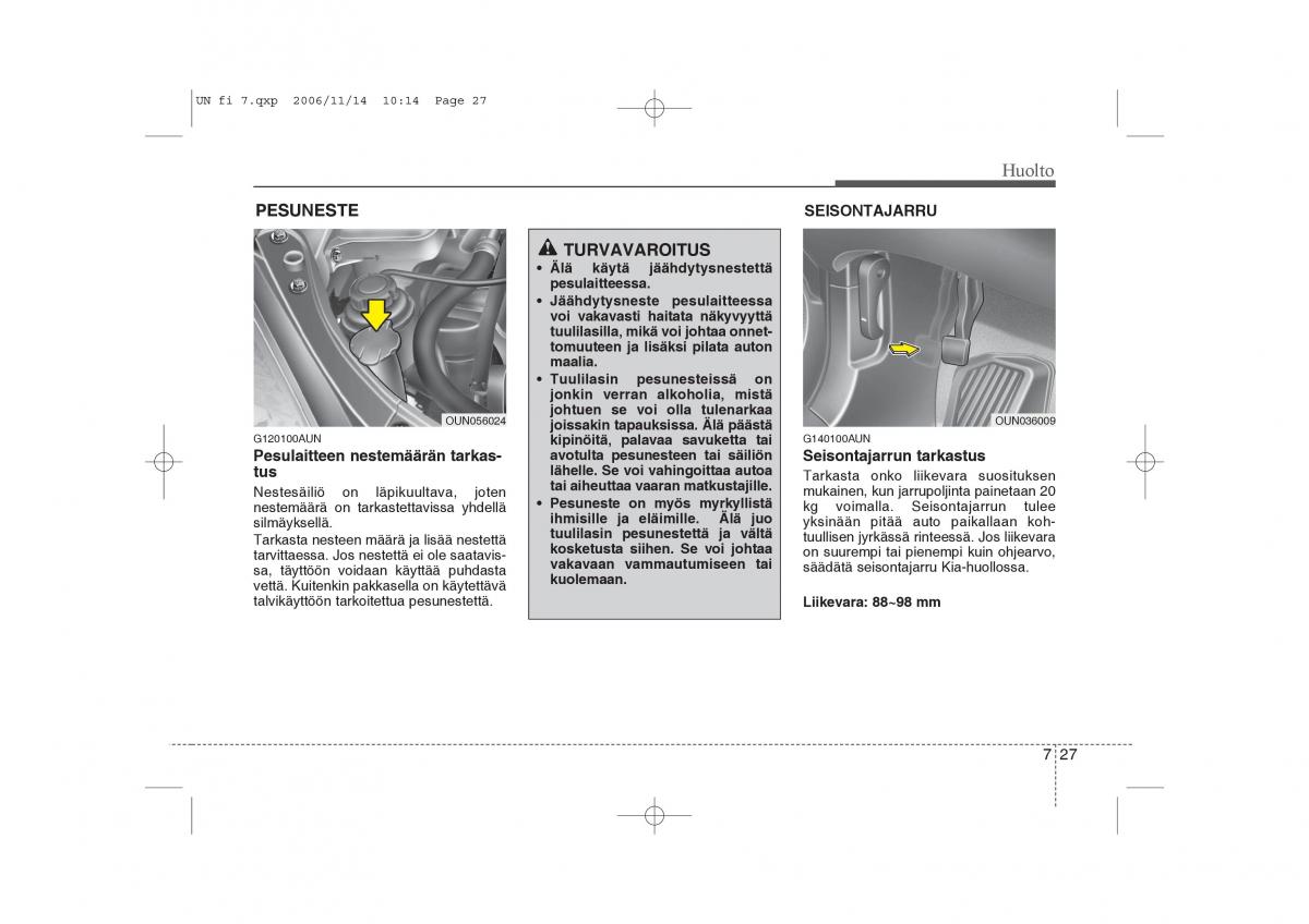 KIA Carens II 2 omistajan kasikirja / page 293