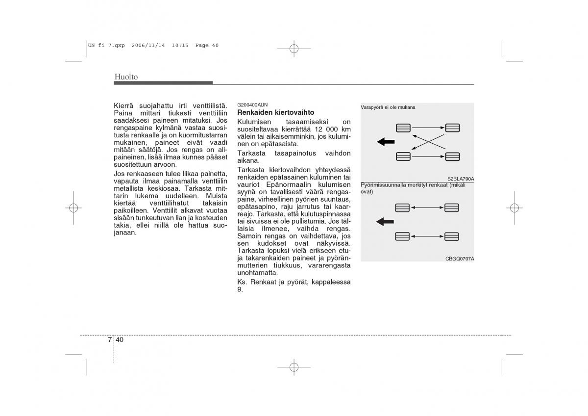 KIA Carens II 2 omistajan kasikirja / page 306