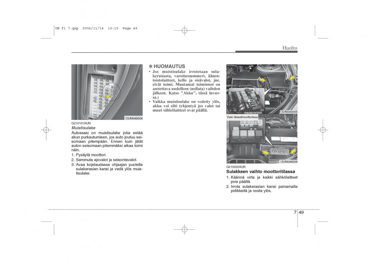 KIA Carens II 2 omistajan kasikirja / page 315