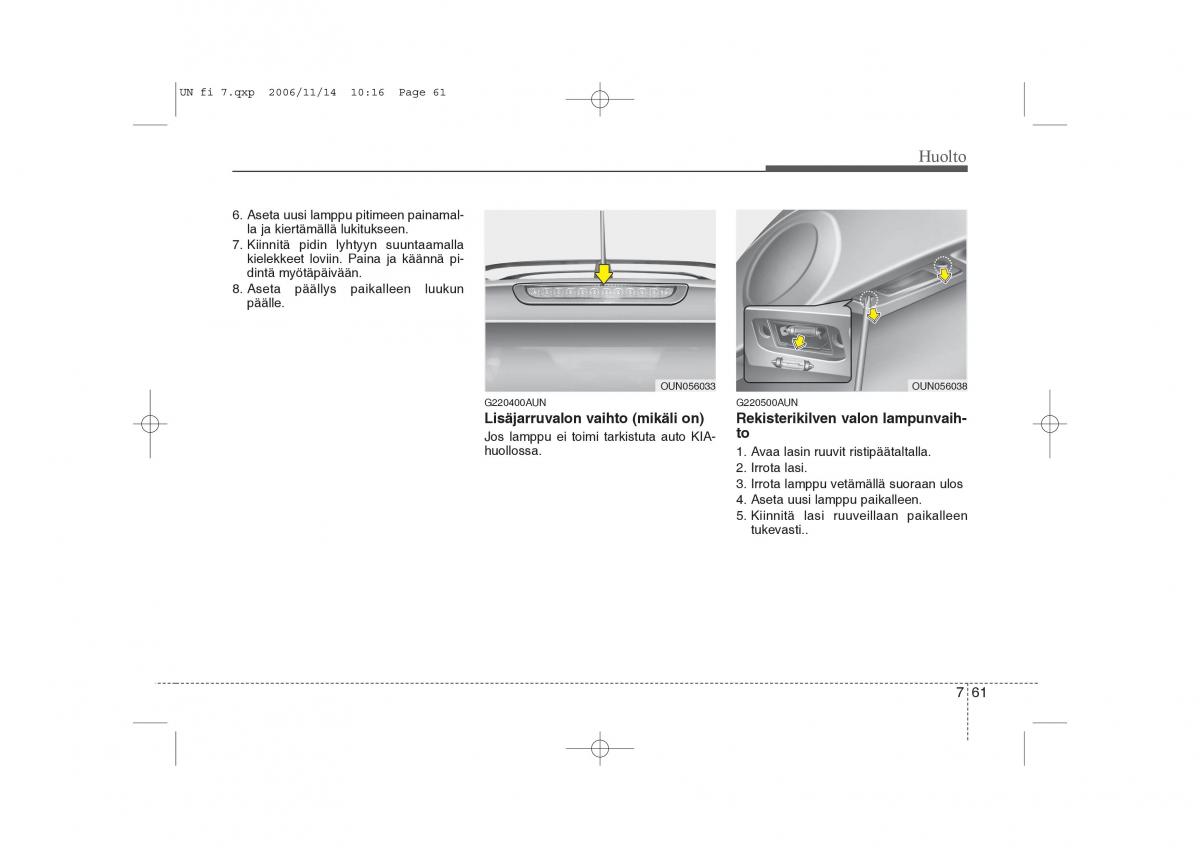 KIA Carens II 2 omistajan kasikirja / page 327