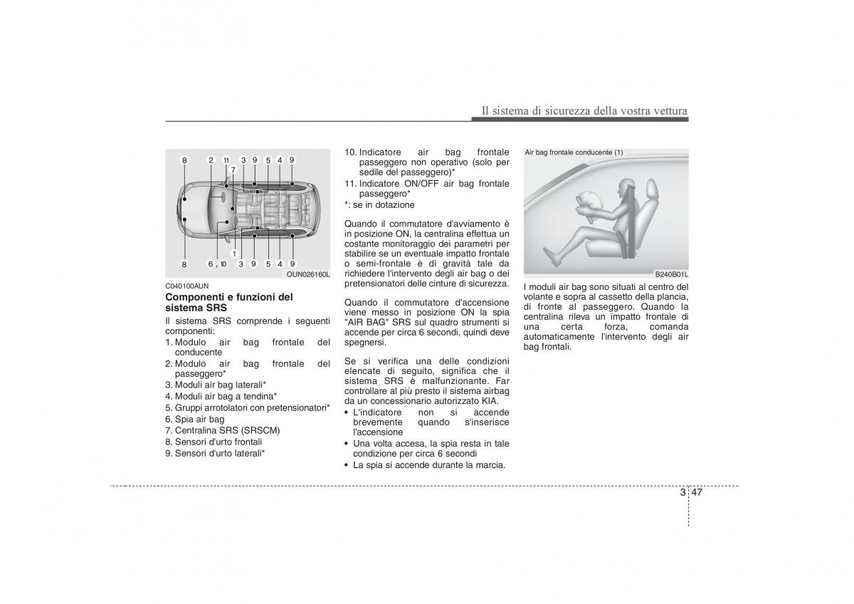 KIA Carens II 2 manuale del proprietario / page 62