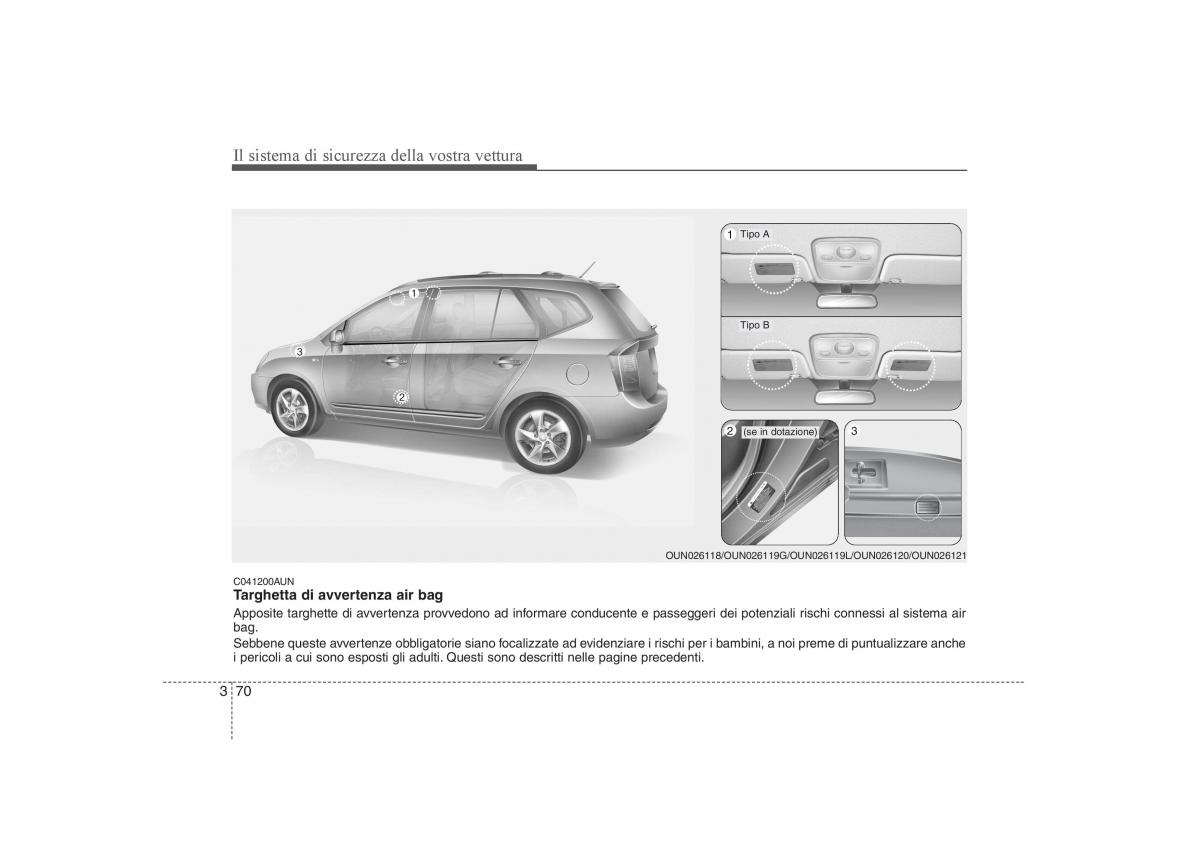 KIA Carens II 2 manuale del proprietario / page 85