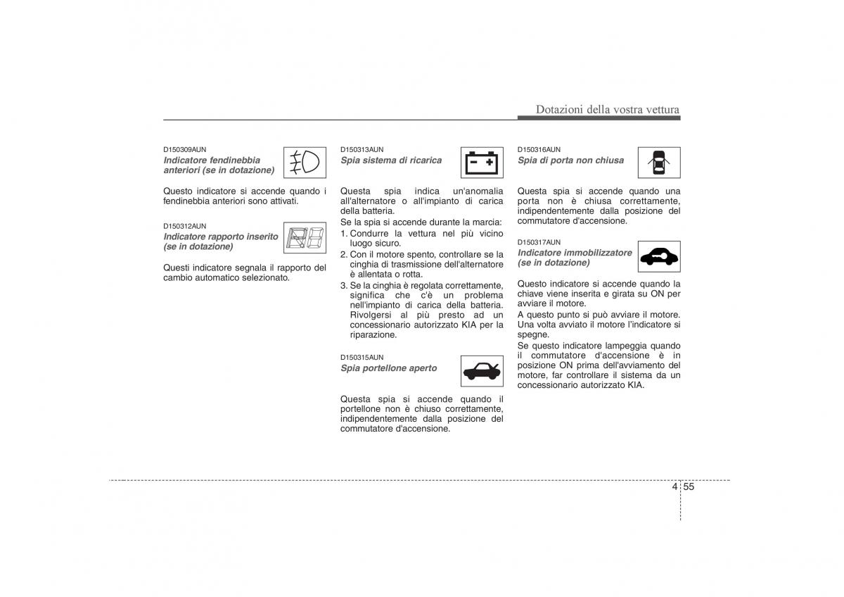 KIA Carens II 2 manuale del proprietario / page 140