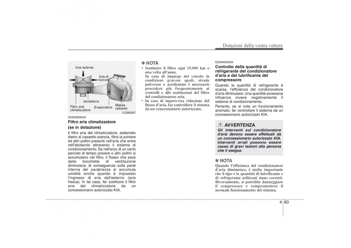 KIA Carens II 2 manuale del proprietario / page 168