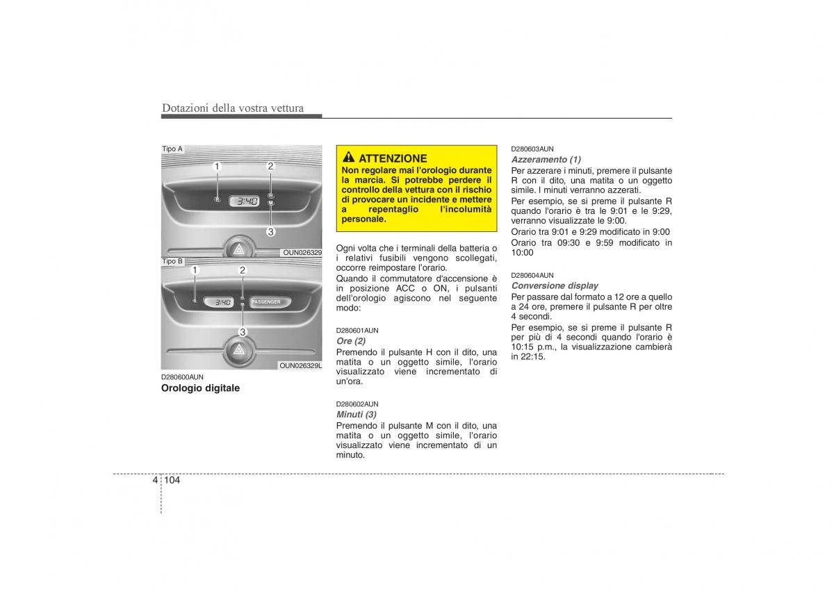 KIA Carens II 2 manuale del proprietario / page 189