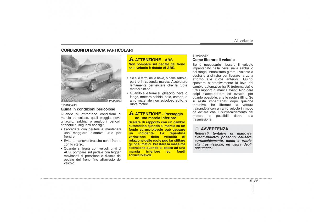 KIA Carens II 2 manuale del proprietario / page 229