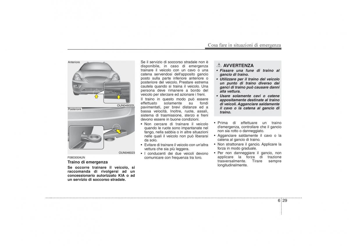 KIA Carens II 2 manuale del proprietario / page 274