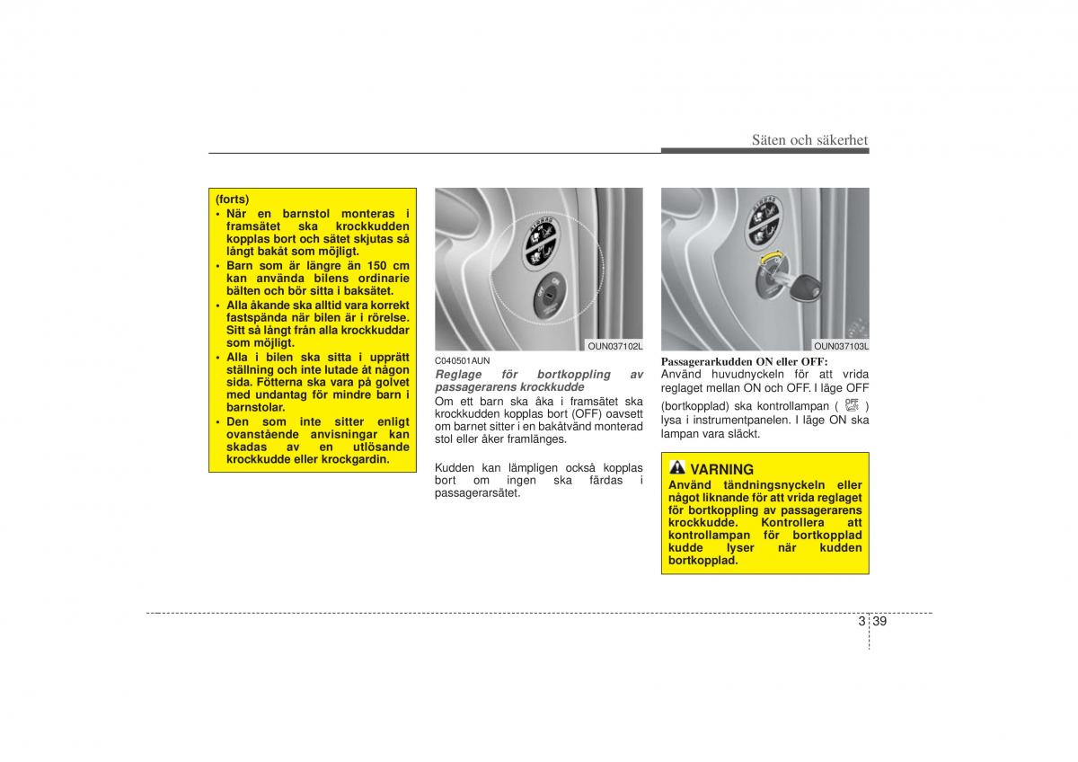 KIA Carens II 2 instruktionsbok / page 57