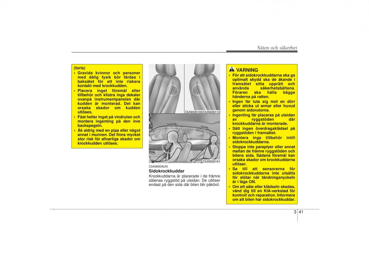 KIA Carens II 2 instruktionsbok / page 59