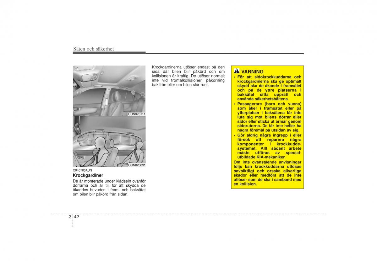 KIA Carens II 2 instruktionsbok / page 60