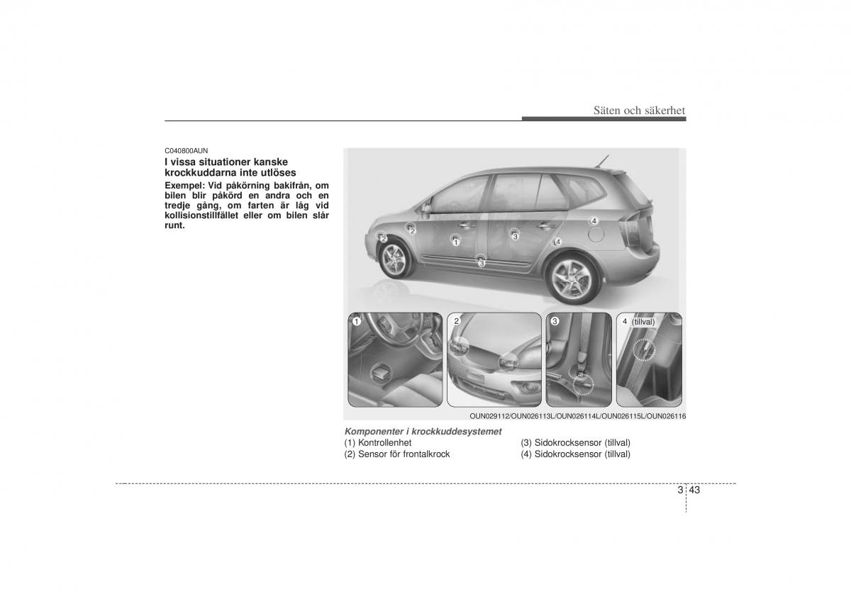 KIA Carens II 2 instruktionsbok / page 61