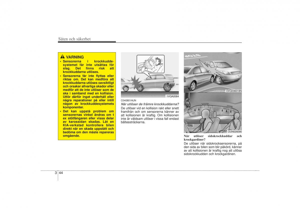 KIA Carens II 2 instruktionsbok / page 62