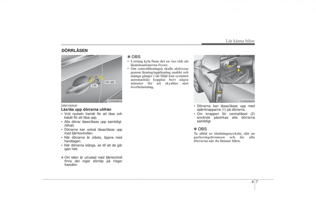 KIA Carens II 2 instruktionsbok / page 76