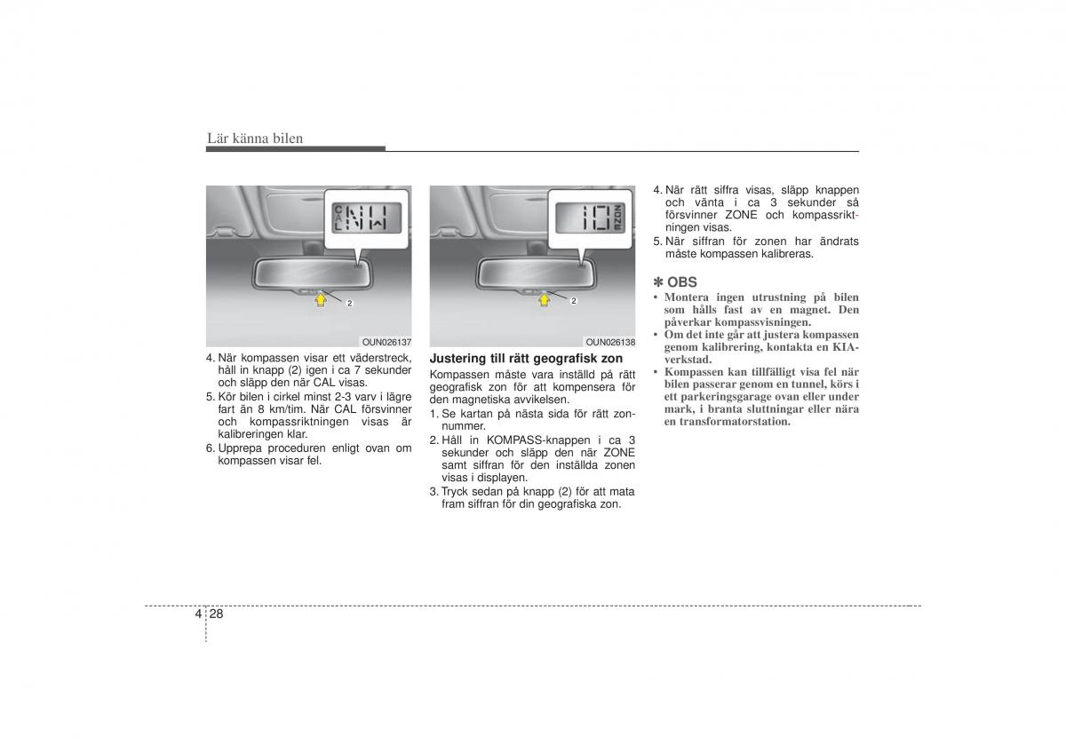 KIA Carens II 2 instruktionsbok / page 97