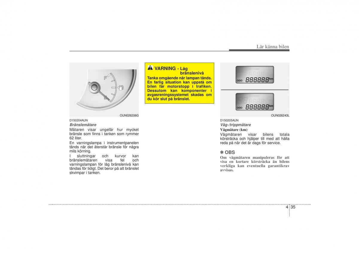 KIA Carens II 2 instruktionsbok / page 104