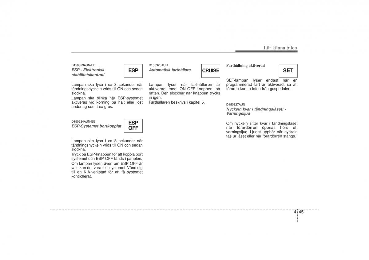 KIA Carens II 2 instruktionsbok / page 114