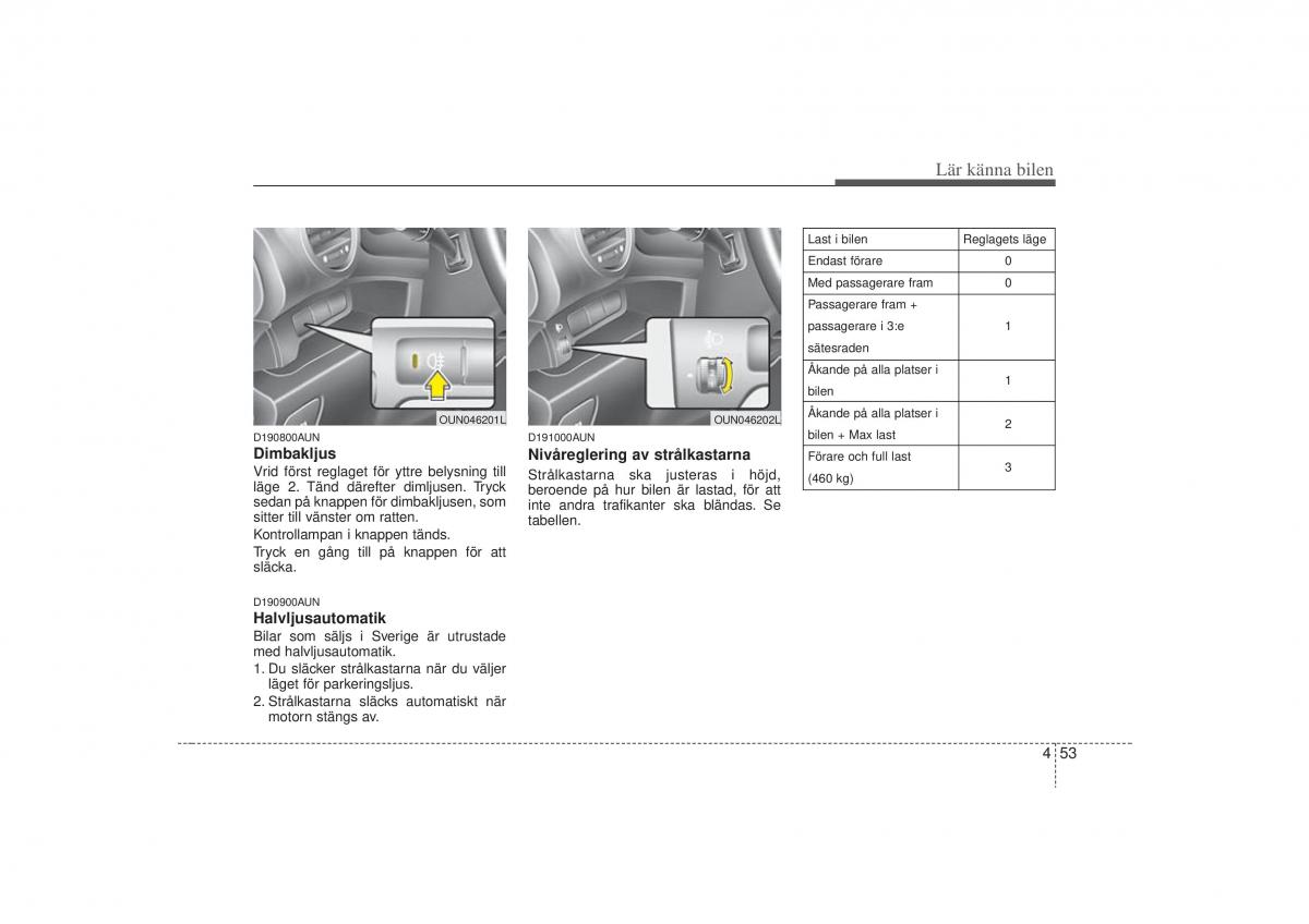 KIA Carens II 2 instruktionsbok / page 122