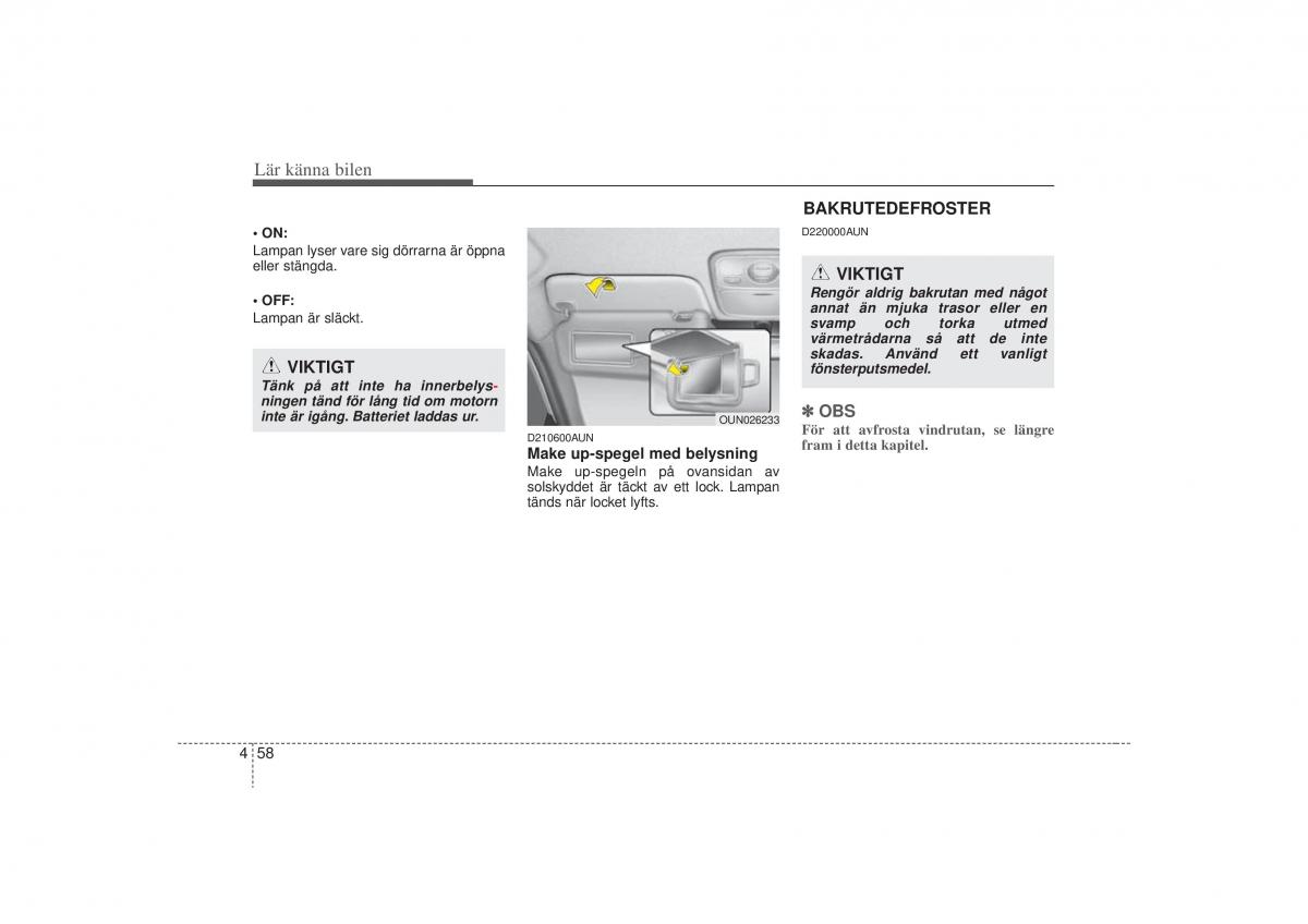 KIA Carens II 2 instruktionsbok / page 127